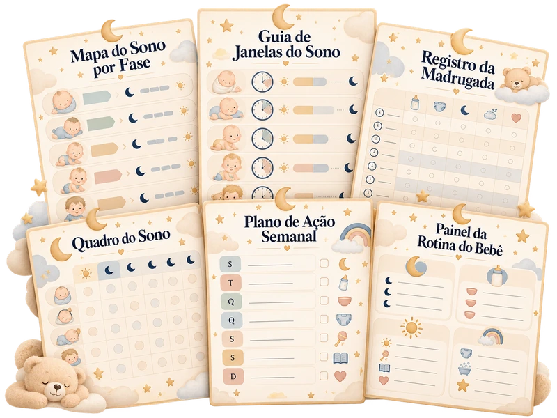 Os seis imprimíveis práticos que acompanham o produto